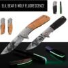 Custom Engraved Folding Pocket Knife (fluorescence Bear)