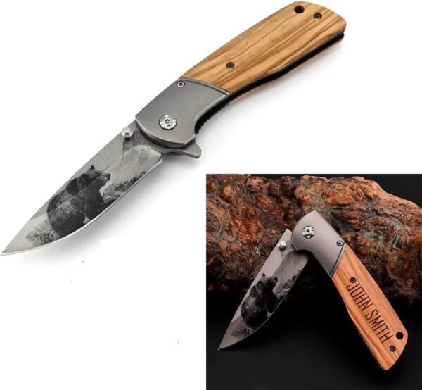 61kqHScXZlL._AC_SL1500_ Custom Engraved Folding Pocket Knife (Bear Blade)
