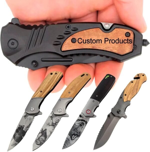 71B4hI-BULL._AC_SL1474_ Custom Engraved Folding Pocket Knife (Tactical Black)