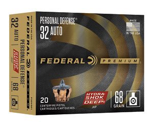 FED HYDRA SHOK 32ACP 68GR JHP 20/200