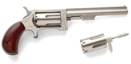 NAASidewinderConversion22m22lr.png NORTH AMERICAN ARMS SIDEWINDER 22M/22LR 4" SS #