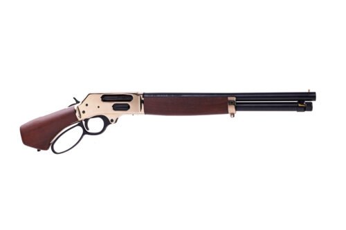 goldhenrydfd7.jpg HENRY REPEATING ARMS LEVER ACTION AXE 410/15 BRASS