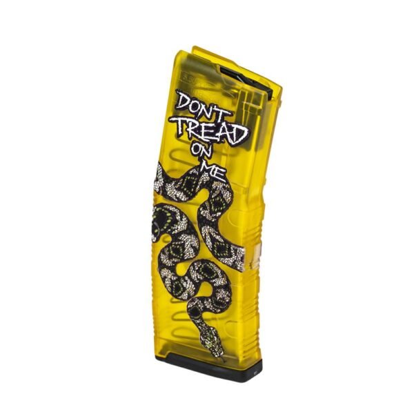 https3A2F2Fmedia.chattanoogashooting.com2Fimages2Fproduct2FAD556MODCDTOM302FAD556MODCDTOM30-1.jpg Amend2 AR-15 Rifle Magazine Translucent Yellow Don't Tread On Me 5.56x45mm/.223 Rem 30/rd