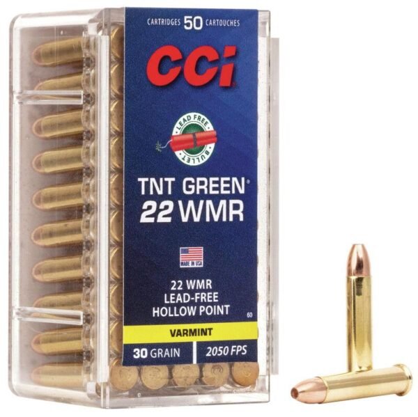 https3A2F2Fmedia.chattanoogashooting.com2Fimages2Fproduct2FCC00602FCC0060.jpg CCI TNT Green Rimfire Ammunition .22 WMR 30 gr. HP 2050 fps 50/ct