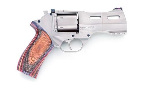 https3A2F2Fmedia.chattanoogashooting.com2Fimages2Fproduct2FCH3402222FCH340222.jpg RHINO .357MAG REVOLVER 40DS CHROME 4IN BBL 3MOON CLIPS 6RND ADJ. REAR SIGHT