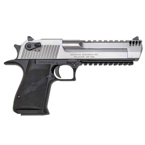 https3A2F2Fmedia.chattanoogashooting.com2Fimages2Fproduct2FDXDE44ASIMB2FDXDE44ASIMB-1.jpg Magnum Research Desert Eagle Mark XIX Handgun .44 Mag 8rd Magazines (2) 6" Barrel Black with Silver Slide