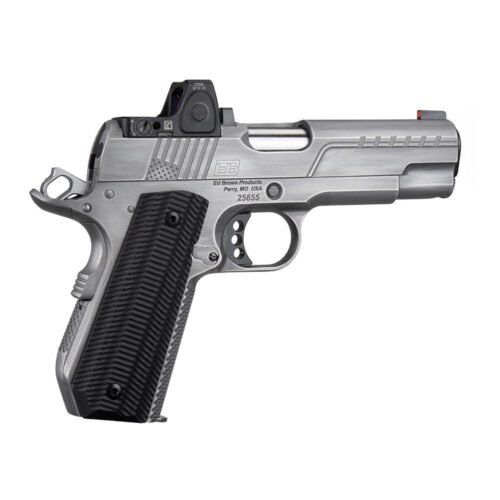 https3A2F2Fmedia.chattanoogashooting.com2Fimages2Fproduct2FEBFX2SS2FFX2-5.jpg Ed Brown FX2 Compact Stainless Bobtail Handgun .45 Auto 7rd Magazine 4.25" Barrel American Flag Serrations w/Trij RMRcc