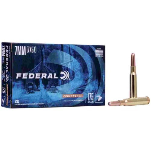 https3A2F2Fmedia.chattanoogashooting.com2Fimages2Fproduct2FFA7A2FFA7A_1.jpg Federal Power-Shok Rifle Ammunition 7mm Mauser 175 gr RNSP 2390 fps - 20/ct