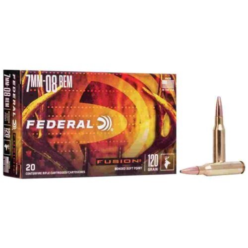 https3A2F2Fmedia.chattanoogashooting.com2Fimages2Fproduct2FFAF708FS22FFAF708FS2_1.jpg Federal Fusion Rifle Ammunition 7mm-08 Rem 120 gr BTSP 3000 fps - 20/ct