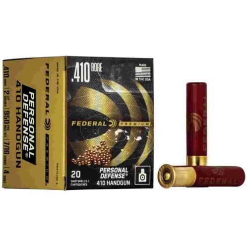 https3A2F2Fmedia.chattanoogashooting.com2Fimages2Fproduct2FFAPD412JGE42FFAPD412JGE4_1.jpg Federal Premium Personal Defense 410 Handgun Shotshell Ammunition - Judge .410 ga 2 1/2" 7/16 oz #4 950 fps - 20/box