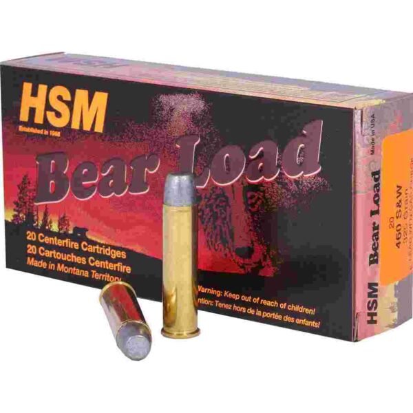 https3A2F2Fmedia.chattanoogashooting.com2Fimages2Fproduct2FHEHSM460SW4N2FHEHSM460SW4N.jpg HSM Bear Load Hard Cast Handgun Ammunition .460 S&W 325gr WFN Gas Check 1824 fps 20/ct