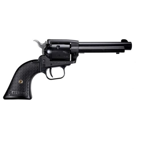 https3A2F2Fmedia.chattanoogashooting.com2Fimages2Fproduct2FHXSRR22BS4PG2FHXSRR22BS4PG_1.jpg Heritage Rough Rider Steel Frame Handgun .22 LR 6rd Capacity 4.75" Barrel Black Satin Finish Polymer Grips