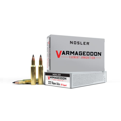 https3A2F2Fmedia.chattanoogashooting.com2Fimages2Fproduct2FNO651372FNO65137-1.png Nosler Ammo Varmageddon Rifle Ammunition .222 Rem 50g VG FBT 3150 fps 20/ct
