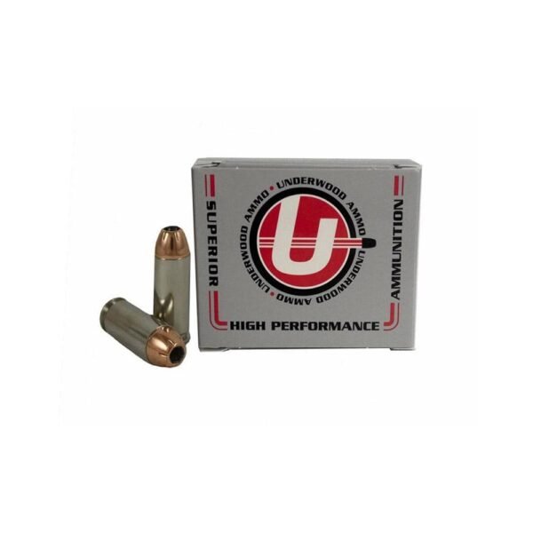https3A2F2Fmedia.chattanoogashooting.com2Fimages2Fproduct2FUB2462FUB246.jpg Underwood Ammo XTP Jacketed Hollow Handgun Ammunition 10mm Auto 200gr JHP 1250 fps 20/ct