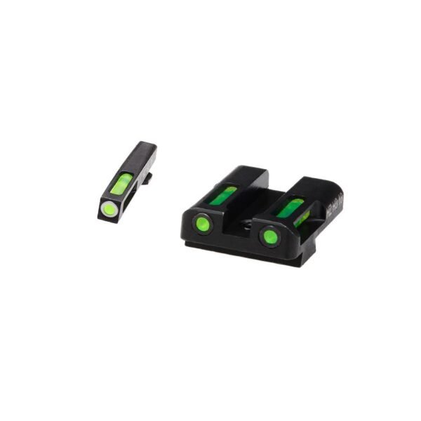 https3A2F2Fmedia.chattanoogashooting.com2Fimages2Fproduct2FVHGLN3292FVHGLN325.jpg HIVIZ LiteWave H3 sight Green LitePipe/White front ring fits Glock Models Chambered in 45 ACP 10mm .45 GAP
