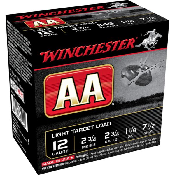 https3A2F2Fmedia.chattanoogashooting.com2Fimages2Fproduct2FWNAA1272FWNAA127-1.png Winchester AA Target Shotshells 12ga 2-3/4" 1-1/8oz #7.5 1145 fps 25/ct