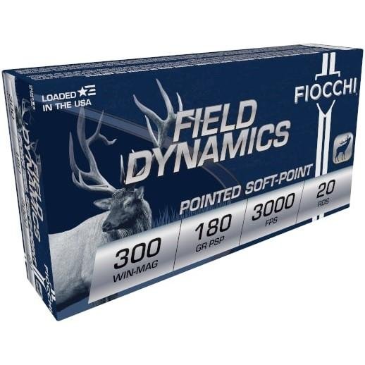 https3A2F2Fmedia.chattanoogashooting.com2Fimages2Fproduct2FXN300WMB2FXN300WMB-1.jpg Fiocchi Field Dynamics Rifle Ammunition .300 Win Mag 180 gr PSP 3000 fps 20/ct