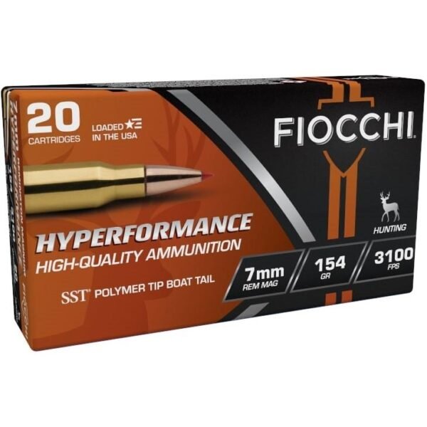 https3A2F2Fmedia.chattanoogashooting.com2Fimages2Fproduct2FXN7RMHSA2F7RMHSA-3D.jpg Fiocchi Hyperformance Hunt Rifle Ammunition 7mm Rem Mag 154 gr SST 3100 fps 20/ct