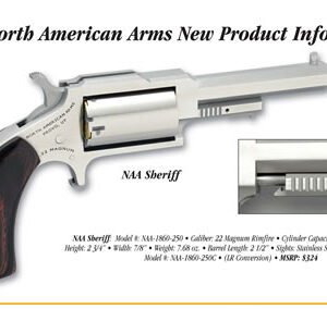 NORTH AMERICAN ARMS SHERIFF 22MAG 2.5" SS 5SH