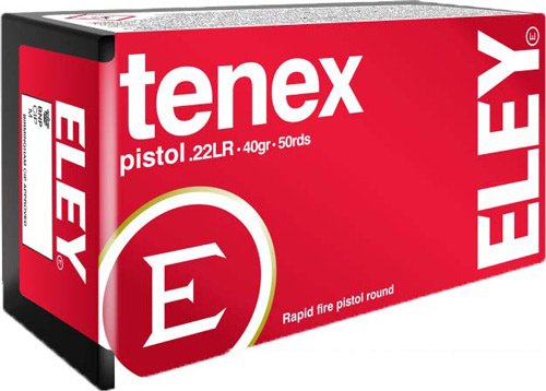 A00120_3.jpg ELEY TENEX PISTOL 22LR 40GR - ROUND NOSE 50RD 100BX/CS