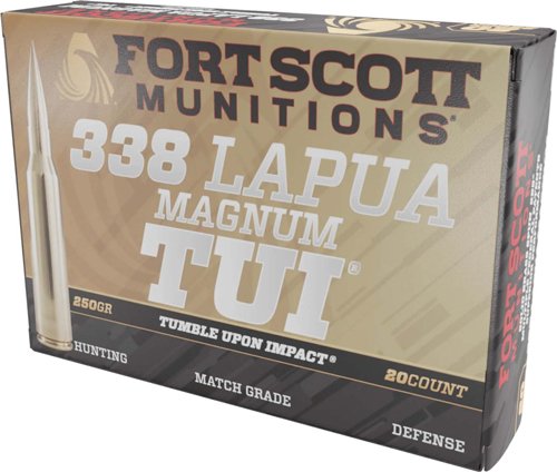 A338250SBV1.jpg FORT SCOTT 338 LAPUA MAG 250GR - TUI SOLID COPPER 20RD 5BX/CS