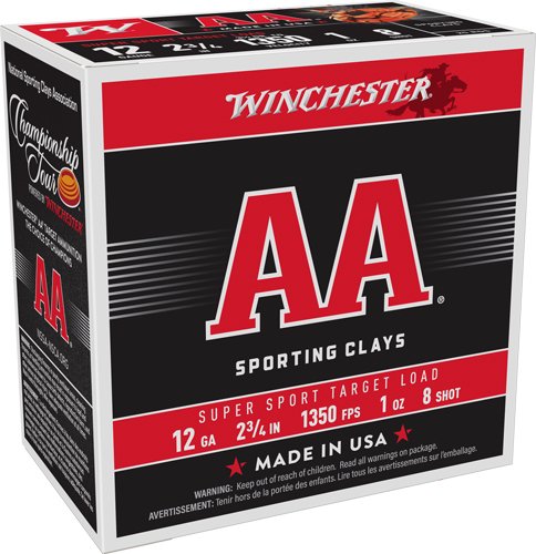 AASCL128_2.jpg WINCHESTER AA 12GA 2.75" 1OZ - #8 1350FPS 250RD CASE LOT