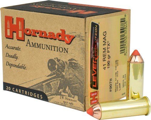 HORNADY LEVEREVOLUTION 41 REM - MAG 190GR FTX 20RD 10BX/CS