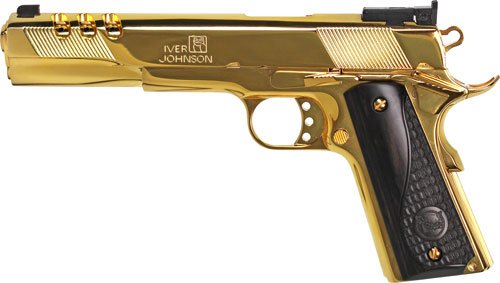 GIJ38_LEFT.jpg IVER JOHNSON EAGLE XL PORTED - 45ACP 6" 24K GOLD BLACK WOOD