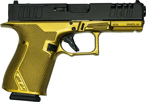 GL19GGLD.jpg GLFA 19 STRIKER 9MM 4" 15 SHOT - BLACK SLIDE GALAXY GOLD FRAME