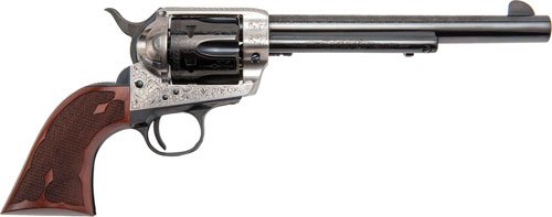 GPP405LSFW_3.jpg CIMARRON FRONTIER 357MAG PW FS - 7.5" ENGRAVED SILVER/BL WAL