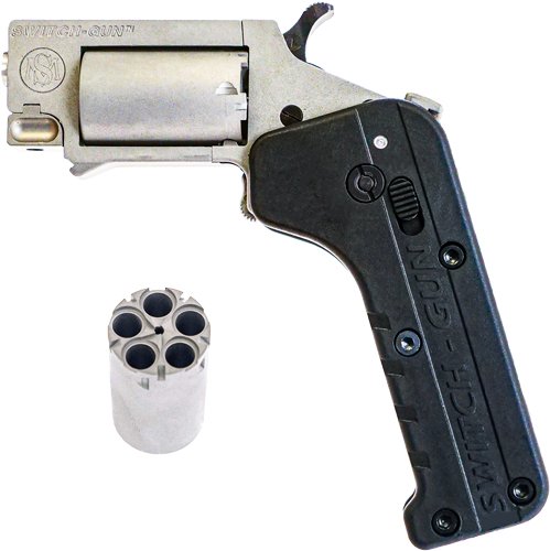 GSWITCHGUNCOMBO_1.jpg STAND MFG SWITCH GUN 22 MAG/LR - 5 SHOT STAINLESS CAN BE FOLDED
