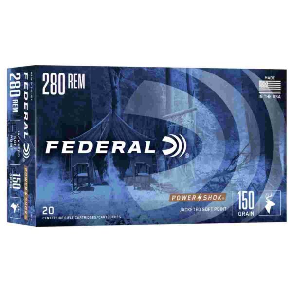 https3A2F2Fmedia.chattanoogashooting.com2Fimages2Fproduct2FFA280B2FFA280B_1 Federal Power-Shok Rifle Ammunition .280 Rem 150 gr SP 2890 fps - 20/ct