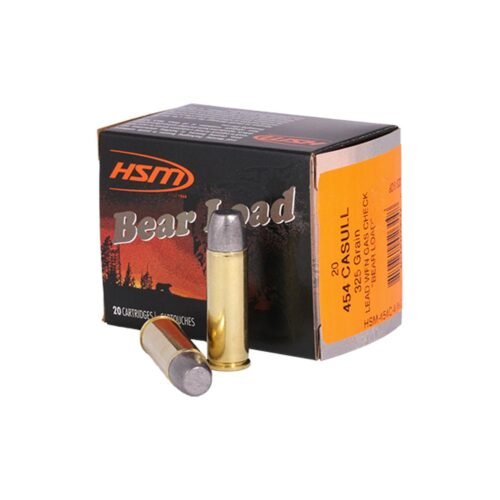 https3A2F2Fmedia.chattanoogashooting.com2Fimages2Fproduct2FHEHSM454C4N202FHEHSM454C4N20 HSM Bear Load Hard Cast Handgun Ammunition .454 Casull 325gr WFN 1330 fps 20/ct