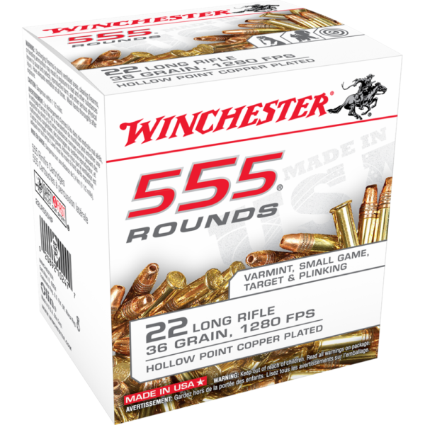 https3A2F2Fmedia.chattanoogashooting.com2Fimages2Fproduct2FWN22LR555HP2FWN22LR555HP-1.png Winchester .22 LR Bulk Pack Rimfire Ammunition .22 LR 36 gr CPHP 555/ct