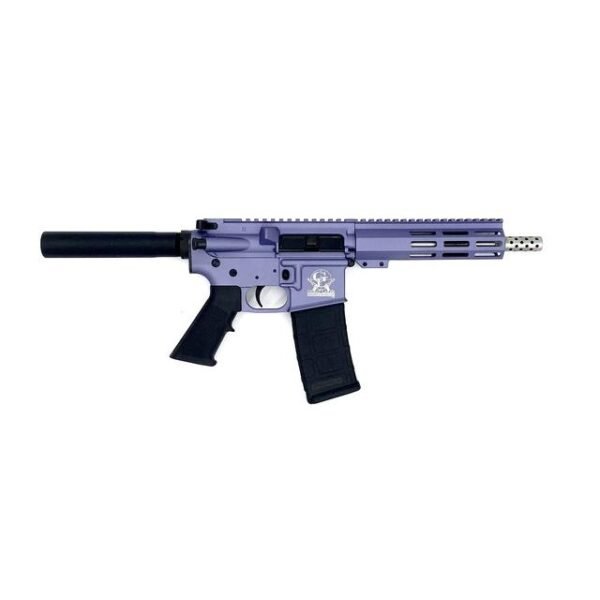 https3A2F2Fmedia.chattanoogashooting.com2Fimages2Fproduct2FIQGL15223SSPORC2FIQGL15223SSPORC Great Lakes AR-15 Handgun .223 Wylde 30rd Magazine 7.5" Stainless Barrel Wild Orchid Finish