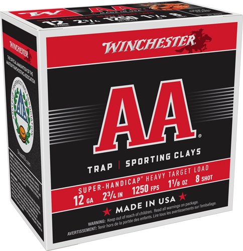 AAHA128_2 WINCHESTER AA 12GA 2.75" - 1-1/8OZ #8 1250FPS 250RR CASE