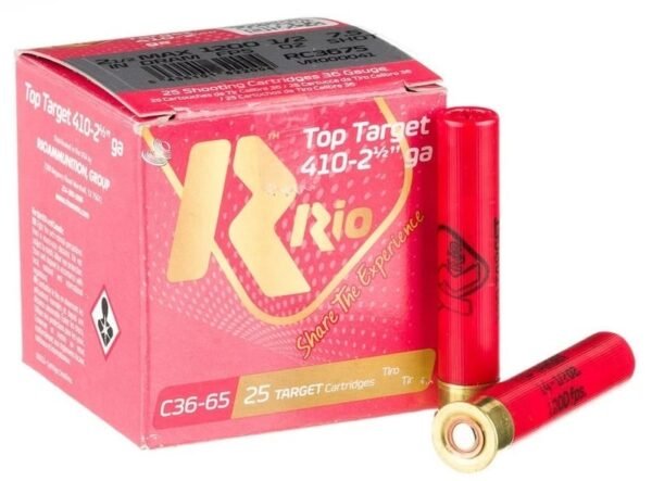 rc3675_1_1 Rio TT410 .410ga 2.5 inch Shotgun Shells - #7.5 | 1/2 oz. | 1200 fps | 25rd Box