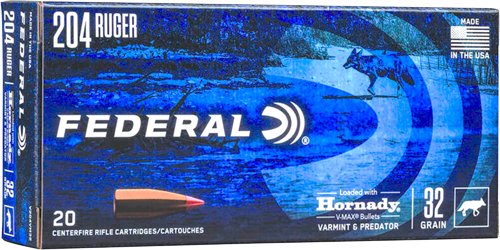 AV204VM32 FEDERAL 204 RUGER 32GR V-MAX - 20RD 10BX/CS