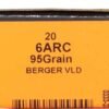 HSM TROPHY GOLD 6MM ARC - 95GR BERGER VLD 20RD 25BX/CS