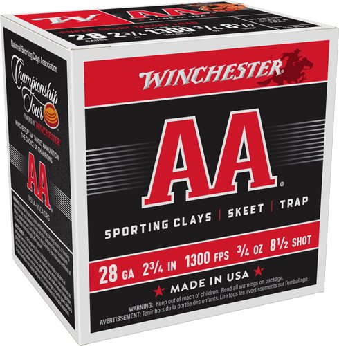 WINCHESTER AA 28GA 2.75" 3/4OZ - #8.5 1300FPS 250RD CASE LOT