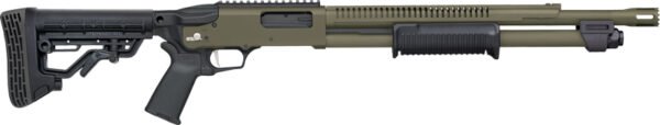 MOSSBERG 590R TACTICAL 12GA - 18.5" 6RD ADJ STK OD GREEN