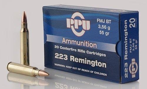 https3A2F2Fmedia.chattanoogashooting.com2Fimages2Fproduct2FOQPP223F12FOQPP223F1 PPU Rifle Ammunition .223 Rem 55 gr FMJ-BT 3240 fps 20/ct