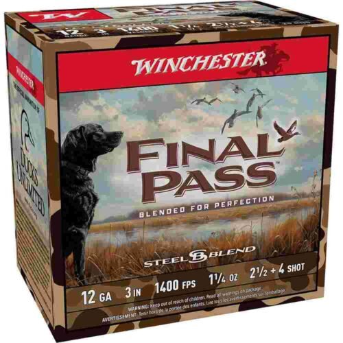 https3A2F2Fmedia.chattanoogashooting.com2Fimages2Fproduct2FWNFP1232542FWNFP123254-1 Winchester Final Pass Shotshells 12 ga 3" 1-1/4 oz 1400 fps 2.5 + 4 Shot 25/rds