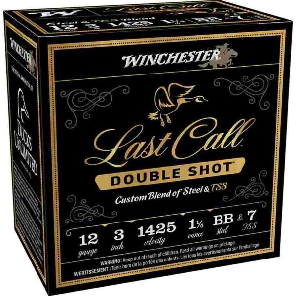 https3A2F2Fmedia.chattanoogashooting.com2Fimages2Fproduct2FWNLCDS12372FWNLCDS1237-1 Winchester Last Call Double Shot Shotshells 12 ga 3" 1-1/4 oz 1425 fps BB & #7 25/rd