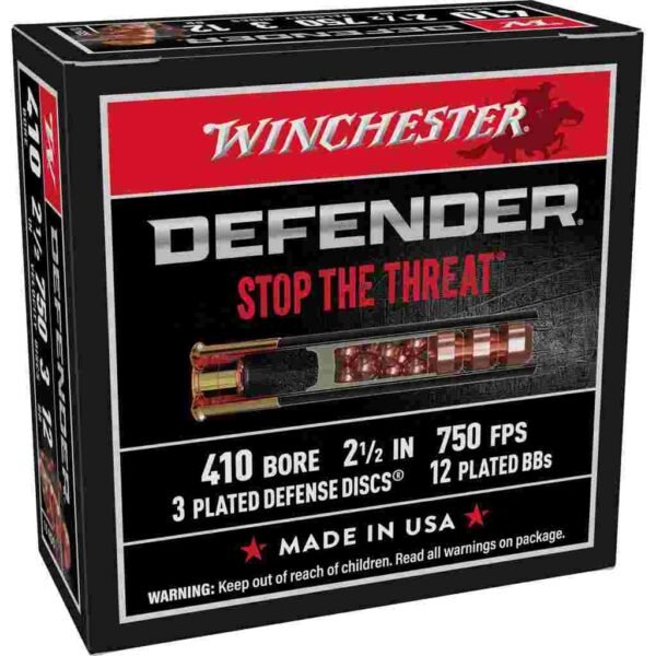https3A2F2Fmedia.chattanoogashooting.com2Fimages2Fproduct2FWNS410PDX12FWNS410PDX1_1 Winchester Supreme Elite PDX1 Personal Defense Shotgun Ammunition .410 ga 2 1/2" 3 disc 12 plts Slug 750 fps 10/ct