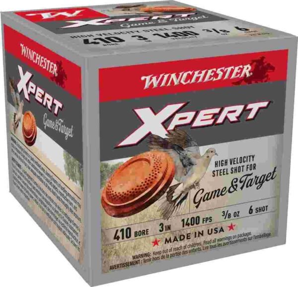 https3A2F2Fmedia.chattanoogashooting.com2Fimages2Fproduct2FWNWE413GT62FWNWE413GT6_1 Winchester Xpert Steel Shotshells .410 ga 3" 3/8 oz 1400 fps #6 25/ct