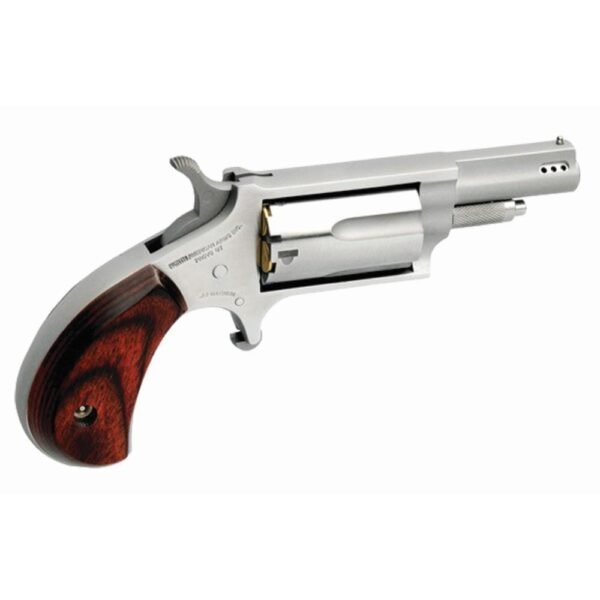 https3A2F2Fmedia.chattanoogashooting.com2Fimages2Fproduct2FNDNAA22MCP2FNDNAA22MCP_2 NAA Ported Magnum Handgun .22 WMR 5rd Capacity 1.625" Barrel Silver with Rosewood Grips