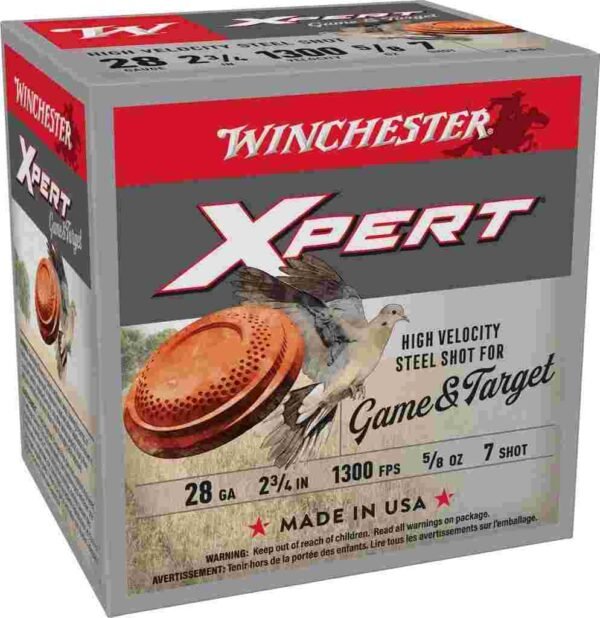 https3A2F2Fmedia.chattanoogashooting.com2Fimages2Fproduct2FWNWE28GT72FWNWE28GT7_1 Winchester Xpert Steel Shotshells 28 ga 2-3/4" 5/8 oz 1300 fps #7 25/ct