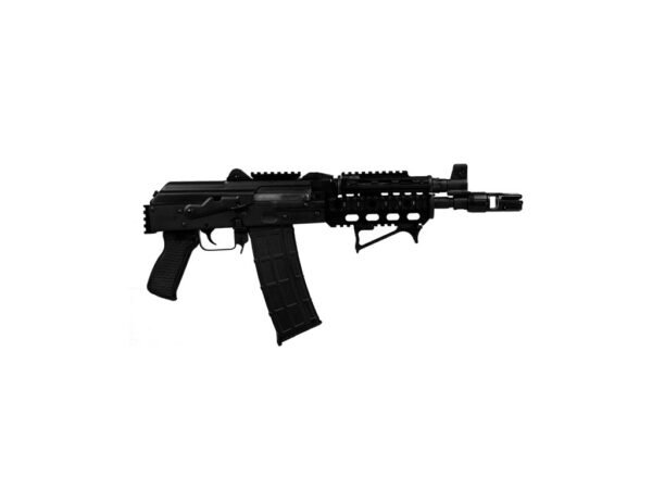 zp85556pat_1 Zastava ZPAP85 Alpha AK-47 Pistol BULGED TRUNNION 1.5MM RECEIVER - Black | 5.56NATO | 10" Barrel | Quad Rail | Booster Brake | Rear Trunnion Picatinny rail