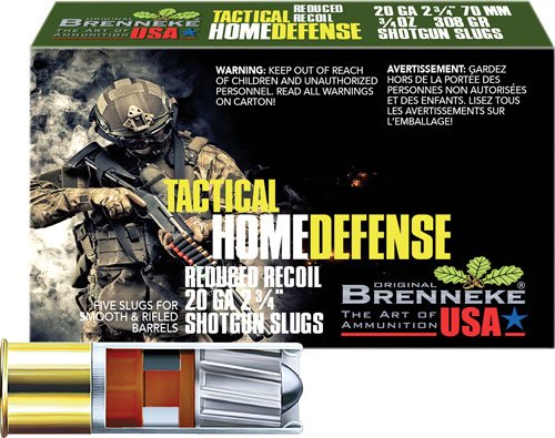 A2002925_2 BRENNEKE USA LOW RECOIL 20GA - 2.75" 3/4OZ SLUG 5RD 50BX/CS